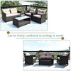 Image of Costway Outdoor Furniture 4 Pcs Outdoor Rattan Armrest Furniture Set Table with Lower Shelf by Costway 7461758774354 89523047