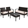Image of Costway Outdoor Furniture 4 Pcs Patio Furniture Sets Rattan Chair Wicker Set Outdoor Bistro by Costway