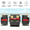 Image of Costway Outdoor Furniture 4 Pcs Patio Rattan Conversation Set Outdoor Wicker Furniture Set by Costway