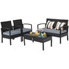Image of Costway Outdoor Furniture 4 PCS Patio Rattan Cushioned Furniture Set by Costway 4 PCS Patio Rattan Cushioned Furniture Set by Costway SKU# 47132658