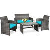 Image of Costway Outdoor Furniture 4 PCS Patio Rattan Furniture Set by Costway 4 PCS Patio Rattan Furniture Set by Costway SKU# 13890462