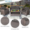 Image of Costway Outdoor Furniture 4 Pcs Patio Rattan Furniture Set Coffee Table Cushioned Sofa by Costway 7461759891524 85792104