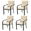 Image of Costway Outdoor Furniture 4 Pieces Outdoor Dining Chairs with Removable Cushions and Rustproof Steel Frame by Costway 781880212850 53194780 4 Pieces Outdoor Dining Chairs Removable Rustproof Steel Frame Costway