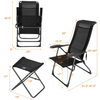 Image of 4 Pieces Patio Adjustable Back Folding Dining Chair Ottoman Set by Costway SKU# 38469501