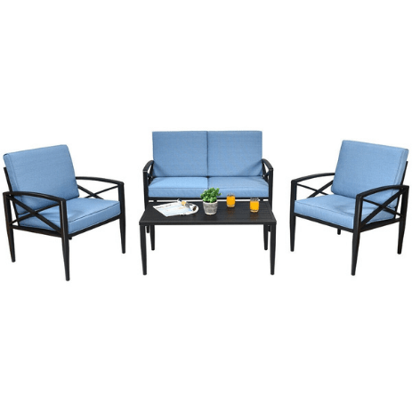 Costway Outdoor Furniture 4PCS Patio Furniture Set Aluminum Frame Cushioned Sofa by Costway 781880212065 68451239