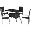 Image of Costway Outdoor Furniture 5 Pcs Modern Outdoor Patio Rattan Dining Set with Glass Top by Costway 818266152339 81572493