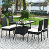 Image of Costway Outdoor Furniture 5 Pcs Modern Outdoor Patio Rattan Dining Set with Glass Top by Costway 818266152339 81572493