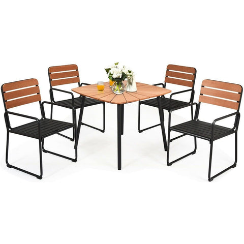 Costway Outdoor Furniture 5 PCS Outdoor Patio Dining Table Set Aluminum Frame by Costway 7461759955974 49803725