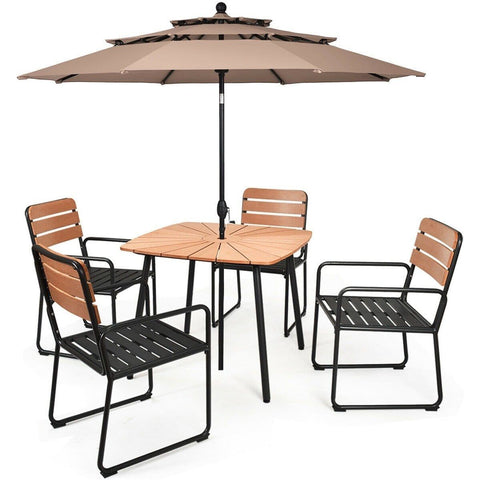 Costway Outdoor Furniture 5 PCS Outdoor Patio Dining Table Set Aluminum Frame by Costway 7461759955974 49803725