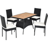 Image of Costway Outdoor Furniture 5 PCS Patio Rattan Dining Set Table with Wooden Top by Costway 7461759137998 45286973 5 PCS Patio Rattan Dining Set Table w/ Wooden Top by Costway 45286973