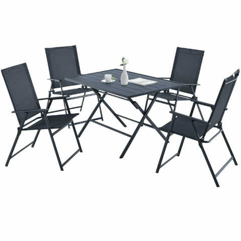 Costway Outdoor Furniture 5 Piece Patio Dining Furniture Set with 4 Armchairs and 1 Dining Table by Costway 32789506 5 Piece Patio Dining Furniture Set with 4 Armchairs and 1 Dining Table