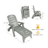 Image of Costway Outdoor Furniture 5 Position Adjustable Folding Lounger Chaise Chair on Wheels by Costway
