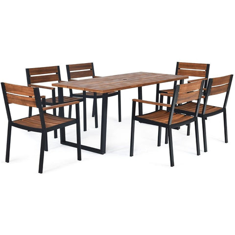 Costway Outdoor Furniture 7 Pcs Outdoor Patio Dining Table Set with Hole by Costway 7461758731852 90178324 7 Pcs Outdoor Patio Dining Table Set with Hole by Costway 90178324