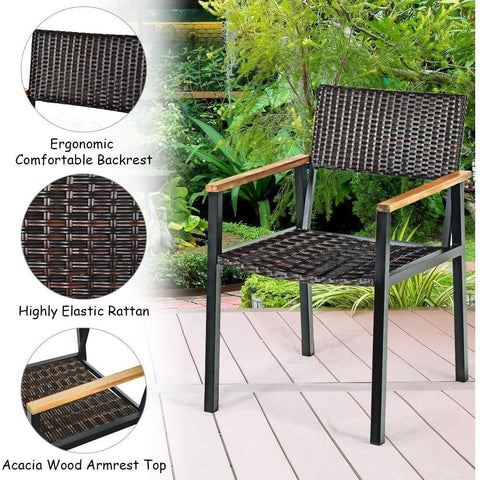 Costway Outdoor Furniture 7 Pcs Outdoor Patio Rattan Dining Chair Table Set by Costway 7461758347664 13864095 7 Pcs Outdoor Patio Rattan Dining Chair Table Set by Costway 13864095