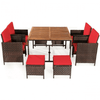 Image of Costway Outdoor Furniture 9 Pieces Patio Rattan Dining Cushioned Chairs Set by Costway