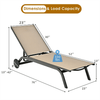 Image of Costway Outdoor Furniture Aluminum Fabric Outdoor Patio Lounge Chair with Adjustable Reclining by Costway 26147038 Aluminum Fabric Outdoor Patio Lounge Chair with Adjustable Reclining