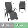 Image of Costway Outdoor Furniture Aluminum Frame Adjustable Outdoor Foldable Reclining Padded Chair by Costway 98062471