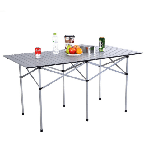Costway Outdoor Furniture Aluminum Roll Up Folding Camping Rectangle Picnic Table by Costway 781880209423 04253916