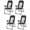 Image of Costway Outdoor Furniture Black 4 Pcs Patio Garden Adjustable Reclining Folding Chairs with Headrest by Costway 27846931
