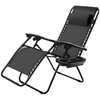 Image of Costway Outdoor Furniture Black Outdoor Folding Zero Gravity Reclining Lounge Chair by Costway 31806475-Black