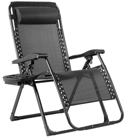 Oversize Lounge Chair with Cup Holder of Heavy Duty for outdoor by Costway SKU# 95263081