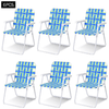 Image of Costway Outdoor Furniture Blue 6 Pcs Folding Beach Chair Camping Lawn Webbing Chair by Costway 86321794- B 86321794- B