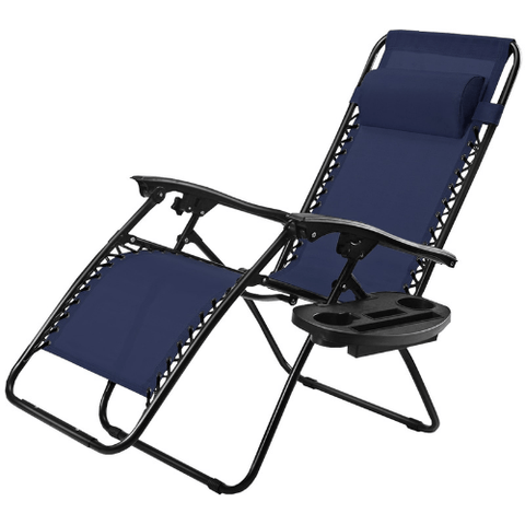 Costway Outdoor Furniture Blue Outdoor Folding Zero Gravity Reclining Lounge Chair by Costway 31806475- Blue