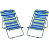 Image of Costway Outdoor Furniture Blue Portable Beach Chair Set of 2 with Headrest by Costway 41062578- B Portable Beach Chair Set of 2 with Headrest by Costway SKU# 41062578