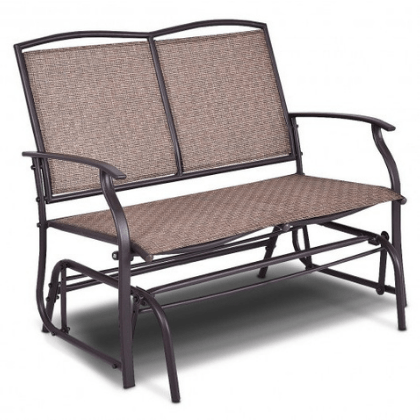 Costway Outdoor Furniture Brown Iron Patio Rocking Chair for Outdoor Backyard and Lawn by Costway 13945780