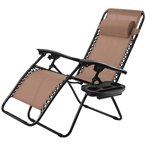 Costway Outdoor Furniture Brown Outdoor Folding Zero Gravity Reclining Lounge Chair by Costway 31806475- Brown