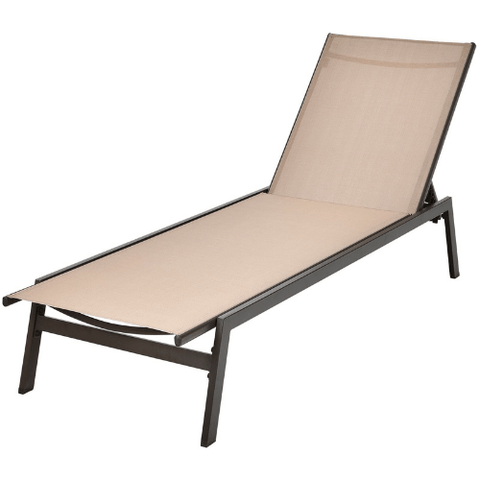 Costway Outdoor Furniture Brown Outdoor Reclining Chaise Lounge Chair with 6-Position Adjustable Back by Costway 12350687- Brown Outdoor Reclining Chaise Lounge Chair with 6-Position Adjustable Back