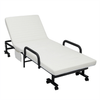Image of Costway Outdoor Furniture Folding Adjustable Guest Single Bed Lounge Portable with Wheels by Costway Folding Adjustable Guest Single Bed Lounge Portable  Wheels by Costway