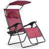 Image of Folding Recliner Lounge Chair with Shade Canopy Cup Holder  SKU: 19826035