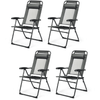 Image of Costway Outdoor Furniture Gray 4 Pcs Patio Garden Adjustable Reclining Folding Chairs with Headrest by Costway 27846931