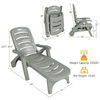 Image of Costway Outdoor Furniture Gray 5 Position Adjustable Folding Lounger Chaise Chair on Wheels by Costway 07652490