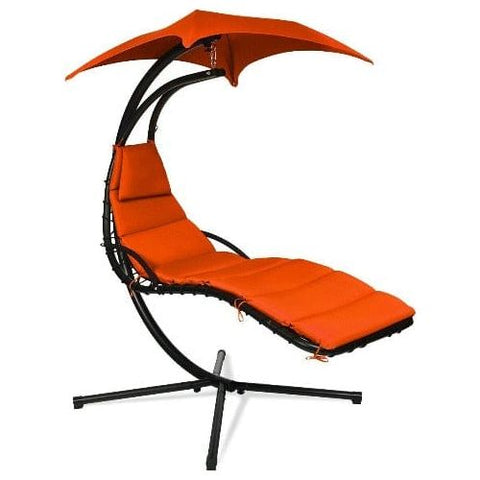 Costway Outdoor Furniture Hanging Stand Chaise Lounger Swing Chair w/ Pillow by Costway Hanging Stand Chaise Lounger Swing Chair w/ Pillow by Costway 09463217