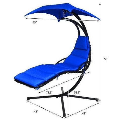 Costway Outdoor Furniture Hanging Stand Chaise Lounger Swing Chair w/ Pillow by Costway Hanging Stand Chaise Lounger Swing Chair w/ Pillow by Costway 09463217