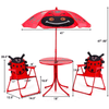 Image of Costway Outdoor Furniture Kids Patio Folding Table and Chairs Set Beetle with Umbrella by Costway 781880217183 50741683 Kids Patio Folding Table and Chairs Set Beetle with Umbrella Costway