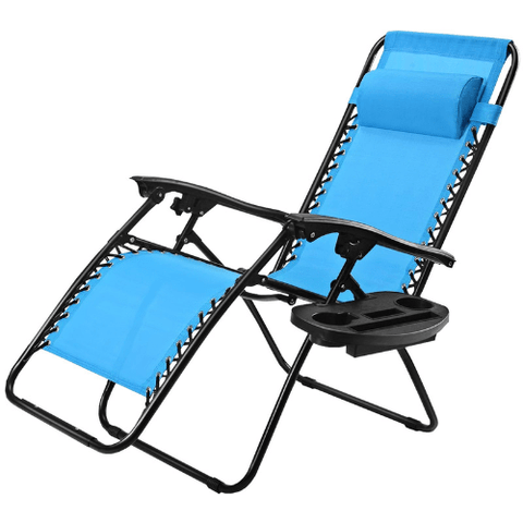 Costway Outdoor Furniture Light Blue Outdoor Folding Zero Gravity Reclining Lounge Chair by Costway 31806475- Light Blue