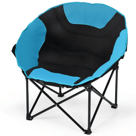 Costway Outdoor Furniture Moon Saucer Steel Camping Chair Folding Padded Seat by Costway 23916580