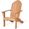 Image of Costway Outdoor Furniture Natural Wooden Outdoor Lounge Chair with Ergonomic Design for Yard and Garden by Costway 781880211969 08521679 Wooden Outdoor Lounge Chair Ergonomic Design for Yard Garden  Costway