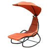 Image of Costway Outdoor Furniture Orange Patio Hanging Swing Chaise Lounge Chair by Costway 7461758021304 65814709-O Patio Hanging Swing Chaise Lounge Chair by Costway SKU# 65814709