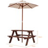 Image of Costway Outdoor Furniture Outdoor 4-Seat Kid's Picnic Table Bench with Umbrella by Costway 781880217190 62597483