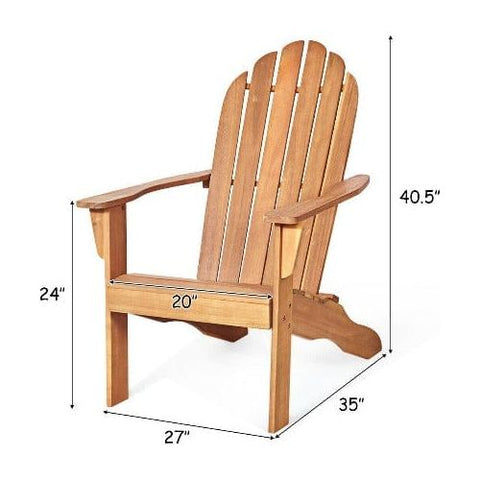 Costway Outdoor Furniture Outdoor Solid Wood Durable Patio Adirondack Chair By Costway Outdoor Solid Wood Durable Patio Adirondack Chair By Costway 08521679