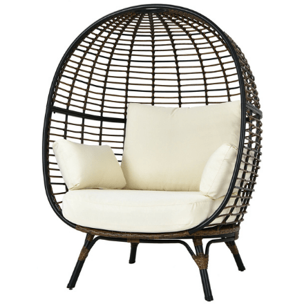Costway Outdoor Furniture Oversized Patio Rattan Egg Lounge Chair with 4 Cushions by Costway 781880212751 29158306