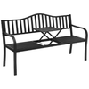 Image of Costway Outdoor Furniture Patio Garden Bench Steel Frame with Adjustable Center Table by Costway 781880212041 72368149