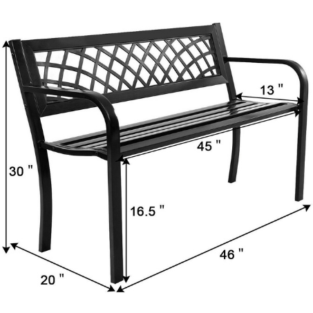 Costway Outdoor Furniture Patio Park Garden Bench Outdoor Deck Steel Frame by Costway 89764021