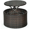Image of Costway Outdoor Furniture Patio Round Daybed Rattan Furniture Sets with Canopy by Costway 7461758259790 58692401