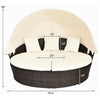 Image of Costway Outdoor Furniture Patio Round Daybed Rattan Furniture Sets with Canopy by Costway 7461758259790 58692401