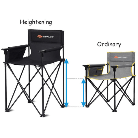 Costway Outdoor Furniture Portable 38'' Oversized High Camping Fishing Folding Chair by Costway 14608359